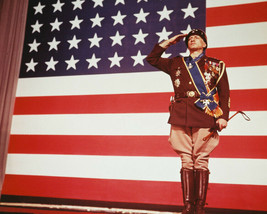 George C.Scott Patton By American Flag Color 8X10 Photo - £7.67 GBP