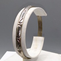 Vintage Sterling Silver Bangle Bracelet, Cool Etched Design, 925 Mexico ... - $101.59