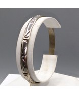 Vintage Sterling Silver Bangle Bracelet, Cool Etched Design, 925 Mexico ... - £75.93 GBP