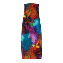 Zevity Women  Strapless Contrast Color Tie Dyed Printing  Slim Midi Dress Female - £43.72 GBP