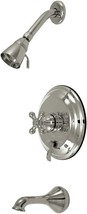 Kingston Brass Kb36380Ax Restoration Tub And Shower Faucet With, Brushed Nickel - £86.85 GBP