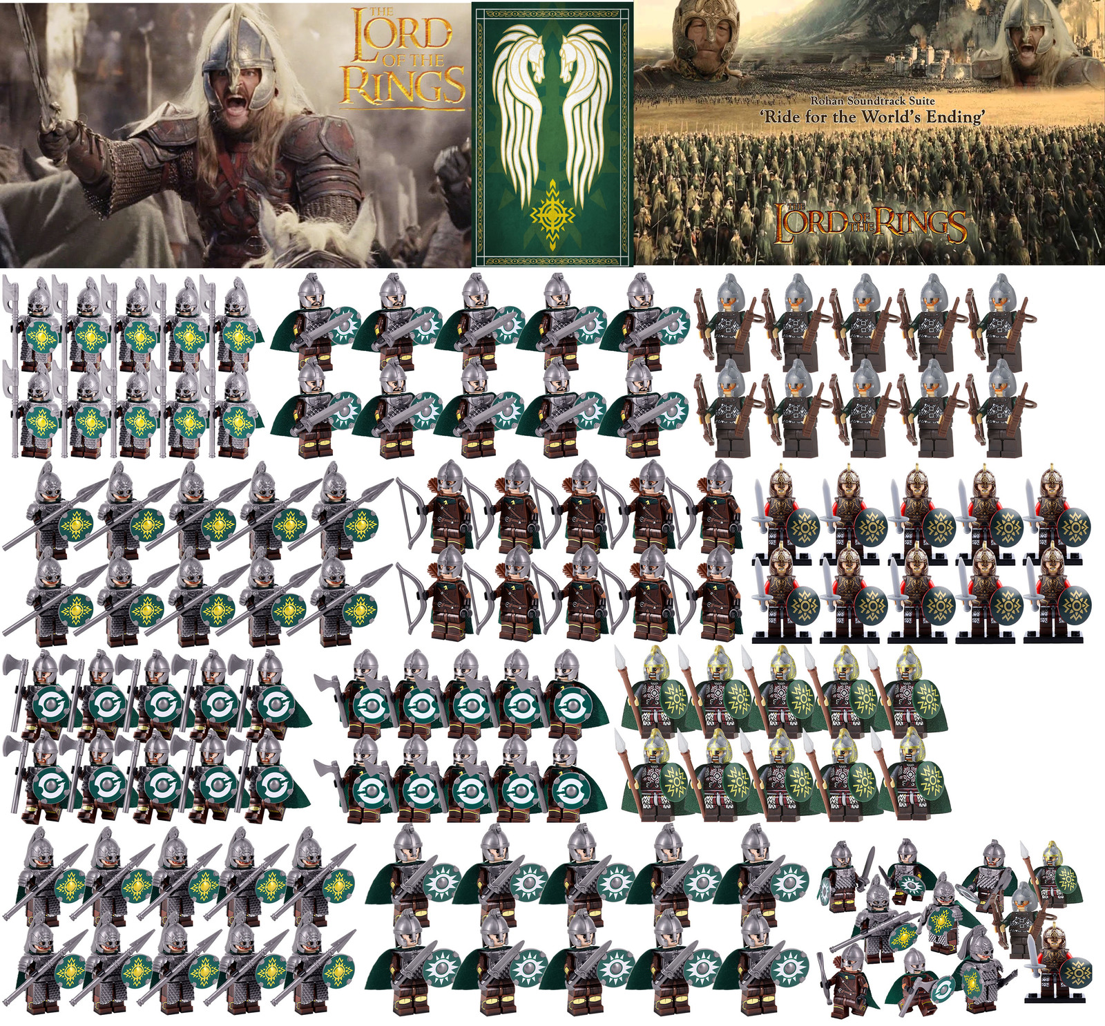 LOTR Rohan Royal Guards Battalion Infantry Collection 20 Minifigures Lot