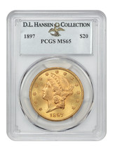 1897 $20 PCGS MS65 ex: D.L. Hansen - $25,971.75