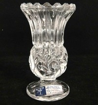 Vintage Lead Crystal Bud Vase Made in Yugoslavia 4&quot; Crystal Clear Industries - £8.13 GBP