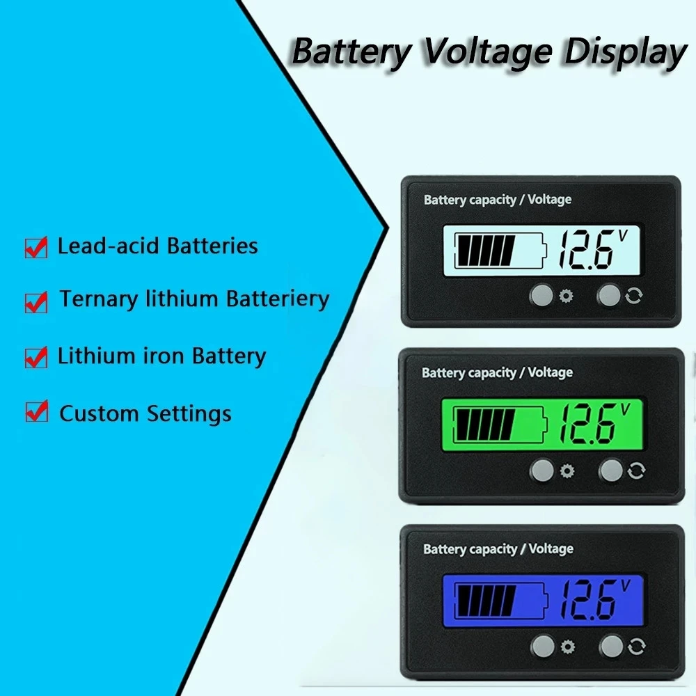 Sporting 6-100V 12V 24V 36V 60V 72V Lead Acid Lithium Battery Capacity Indicator - £23.45 GBP