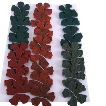 Green Red Leather Die Cut Flowers - £9.65 GBP
