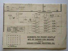 Chicago Coin Rocket Shuffle Alley Wiring Diagram Schematic Arcade Game 1958 - $36.58