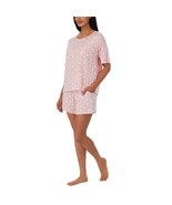 Disney Women&#39;s 2pc Pajama PJ Set Tee &amp; Shorts Pockets M Pink Minnie Mick... - £11.03 GBP