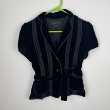BCBGMaxAzria Velvet Black Coco Cap Sleeve Jacket Size XS Extra Small - $34.79