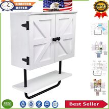 Charming 17x21” White Medicine Cabinet with Barn Door and Adjustable Shelf - $139.36 CAD