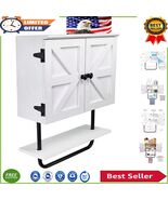 Charming 17x21” White Medicine Cabinet with Barn Door and Adjustable Shelf - $139.87 CAD