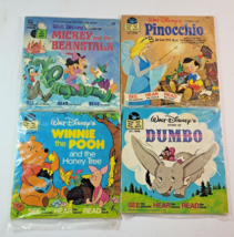 Vintage Walt Disney See Hear Read Book and Record - Lot of 4 - Dumbo, etc - £29.62 GBP