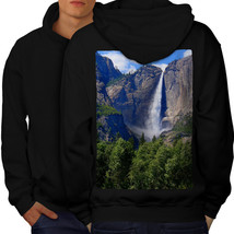 Mountain Waterfall Sweatshirt Hoody New York Sky Men Hoodie Back - £16.77 GBP