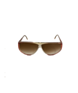 NOS Vintage 90s Streetwear Clear Pink Acetate Sunglasses Glasses Brown L... - $929.56 MXN