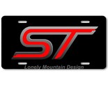 Ford ST Logo Inspired Art on Black FLAT Aluminum Novelty Auto License Ta... - $17.99