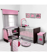  Elephant Crib Bedding in a Bag 10-Piece Set Nursery Pink Grey Animals J... - £126.51 GBP