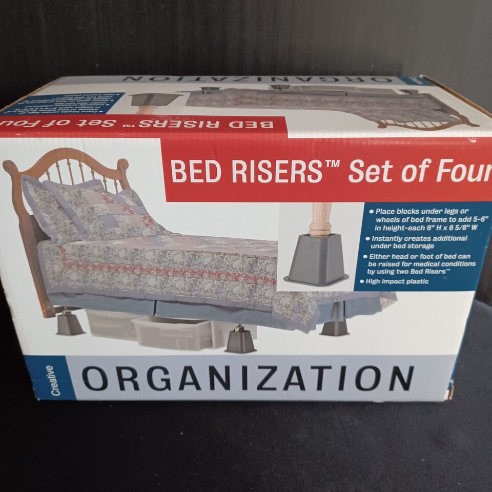 6 Inch Bed Risers 4-Pack Durable High Impact Plastic - $8.91