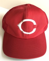 Vintage Cincinnati Reds Mesh Trucker Hat Snapback Baseball Cap Red - £10.03 GBP