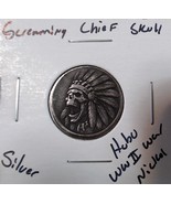 HOBO Screaming Chief Skull Headdress Made From A REAL WWII Silver Nickel... - €12,91 EUR
