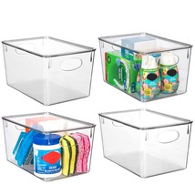 Plastic Storage Bins With Lids  Perfect Kitchen Organization Or Pantry Storage   - £58.98 GBP