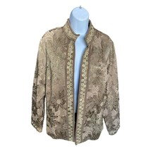 Coldwater Creek Women size Medium Brown tone on tone Jacket Embellished sequin - $24.64