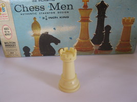 1969 Chess Men Board Game Piece: Authentic Stauton Design - White Rook - $1.00