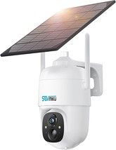 Sovmiku Cq1 Ai 2K Solar Security Camera Wireless Outdoor, Battery, Sd Slot - £64.04 GBP