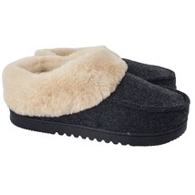 DEARFOAMS Slippers Womans 7-8 House Faux Fur Indoor Outdoor Leisure Blac... - £16.40 GBP