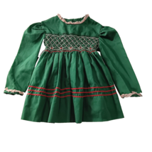 Vintage Polly Flinders Baby Girl Size 12 Months Smocked Christmas Holiday Dress - £12.68 GBP