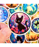 50 PCS Vibrant Cats Stained Glass Sticker Pack, Kaleidoscope Stickers, Prism Cat - $11.85