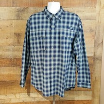 Timberland Long Sleeve Vented Shirt Men&#39;s Size XL Blue Plaid Outdoors TG16 - £8.20 GBP