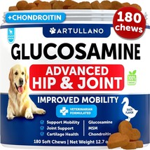 Glucosamine &amp; MSM for Dogs - Advanced Hip, Joint &amp; Mobility Support - 180 Chews - £16.89 GBP