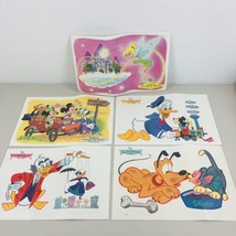 1961 Disney Placemats Donald Duck Mickey Mouse Tinker Bell Pluto Figaro Ludwig - £23.64 GBP