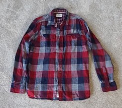 Flag &amp; Anthem Red/Blue Button Up Flannel Size XL - £11.00 GBP