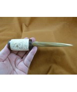 (w12-2) Genuine Water Buffalo bone + wood carved letter opener I love bu... - $56.36 CAD