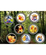 winnie the pooh  refrigerator magnets lot of 8 collectibles child play time - $13.52 CAD