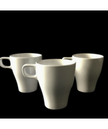 IKEA Lot of 3 Fargrik  White Coffee Mugs Tea Cups 8 oz Stackable 4&quot; Tall - £16.16 GBP