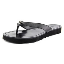 Coach Shelly Black Leather Women’s Thong Sandals Flip Flops Size  6 in box - €17,19 EUR