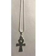 Unisex Fashion Silver Toned Egyptian Ankh Cross Necklace. - $13.85