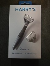 Harry&#39;s Men&#39;s Razor 1x Razor Handle &amp; 2 Ct 5-Blade Cartridge Charcoal (N05) - £11.22 GBP