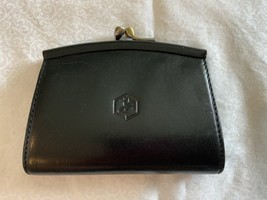 Valentina Coin Purse Wallet Leather Vintage Women Small Black - $49.50