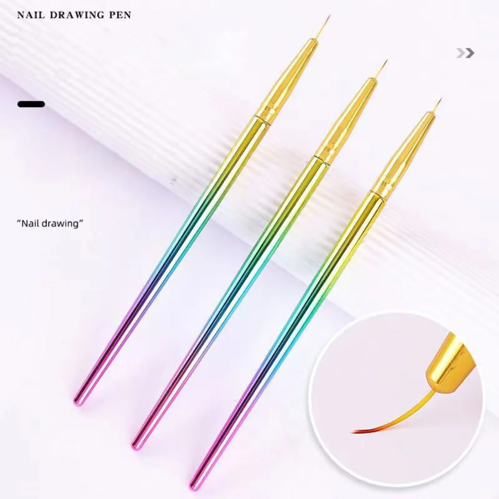 3pcs Nail Brush Line French Stripes DIY Liner Drawing Pen UV Gel Brushes - £6.29 GBP+