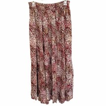 Tienda Ho Vintage Brown Cranberry Split Panel Floral Pattern Maxi Skirt O/S - £35.29 GBP