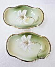 2PC R S Germany White Lily Flower Salt Dip Open Tiny Bowl Dish 2 7/8 x 1... - $36.14
