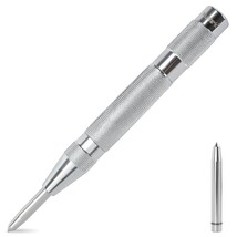 Mulwark 6&quot; Automatic Center Punch For Metal - Spring Loaded, Stainless Steel - $41.99