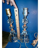 2 Vintage Cut Crystal Table Lamps Multi Faceted 12.5 &quot; Boudoir Mid Centu... - €38,13 EUR