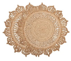 Braided Natural Jute Round Table Placemats   (36 cm / 14 Inch ) Set of 2 - £22.91 GBP