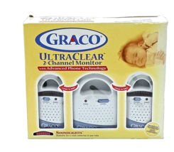 Graco Baby Monitor 2 receivers Ultra Clear Range 2 Channel New in Box - £13.05 GBP
