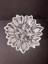 Vintage Mikasa Glass Bowl Frosted Tulips &amp; Leaves Satin Candy Serving Bo... - $22.42 CAD