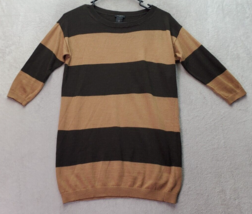 Ann Taylor Sweater Womens XS Multi Striped Knit Wool Blend 3/4 Sleeve Round Neck - £19.51 GBP